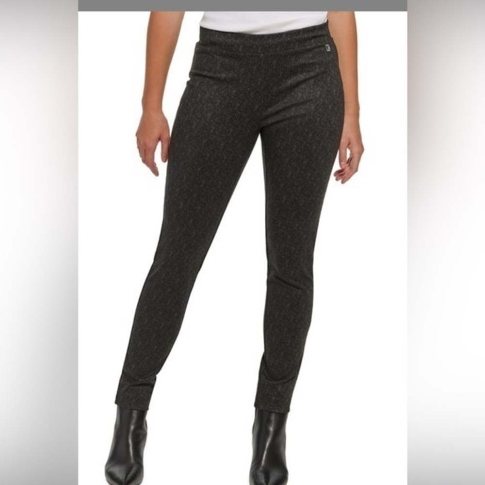 Calvin Klein Charcoal Herringbone Pull On Skinny Pants